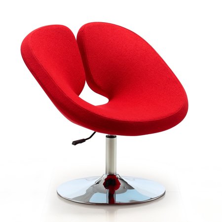 MANHATTAN COMFORT Perch Adjustable Chair in Red and Polished Chrome AC037-RD